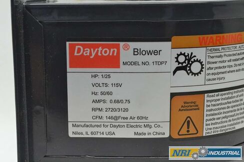 New DAYTON 1TDP7 Blower 146CFM 1/25HP 115V-AC 3120RPM AC Electric Motor B420017 in Kuwait