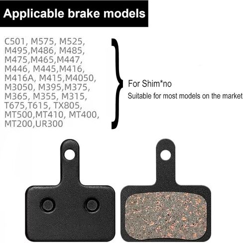 زوجان من وسادات فرامل قرص الدراجة - استبدال وسادات فرامل الدراجة - متوافق مع Tektro/Shimano/TRP (BR-M575 B01S MT200 M525 M515 T615 T675 M505 M495 M486 M485) - يناسب الدراجات الجبلية والدراجات الإلكترونية MTB in Kuwait