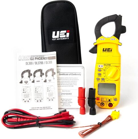 UEi DL379B مقياس المشبك الرقمي يتراوح تلقائيًا، جهاز اختبار الجهد الكهربائي الحالي HVAC مع حامل مغناطيسي، يقيس أمبير التيار المتردد AC/DC فولت درجة الحرارة، السعة، التردد الثنائي، دورة العمل، مقاومة الاستمرارية NCV in Kuwait