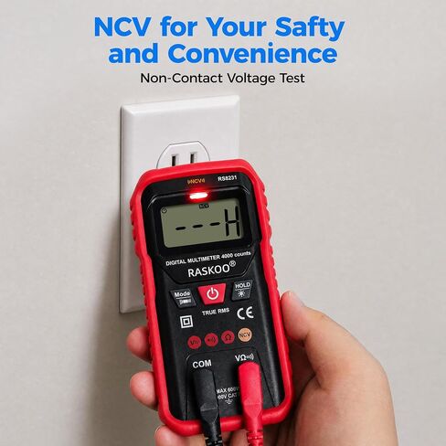 Premium True RMS Multimeter Tester, Digital Multimeter Auto Ranging | 4000 Counts, NCV, Smart Digital Multimeter Voltage Tester for AC/DC, Resistance, Continuity for Home, DIY and Automotive Use in Kuwait