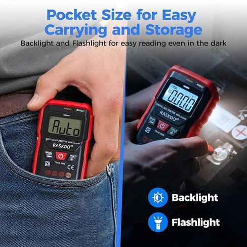Premium True RMS Multimeter Tester, Digital Multimeter Auto Ranging | 4000 Counts, NCV, Smart Digital Multimeter Voltage Tester for AC/DC, Resistance, Continuity for Home, DIY and Automotive Use in Kuwait