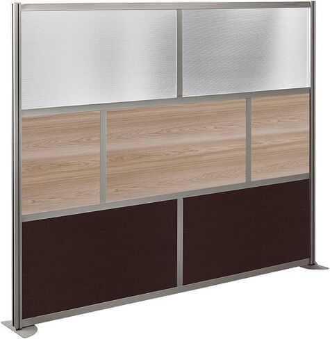 NBF Office Partitions - Cubicle Privacy Panel Wall Divider - Modern Room Separator with Quick Assembly - Indoor Laminate Free Standing Portable Room Divider Panel - 76" H x 96" W (Espresso & Warm Ash) in Kuwait