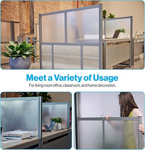 NBF Office Partitions - Cubicle Privacy Panel Wall Divider - Modern Room Separator with Quick Assembly - Indoor Laminate Free Standing Portable Room Divider Panel - 76" H x 96" W (Espresso & Warm Ash) in Kuwait