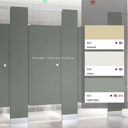 قسم المرحاض الفولاذي المطلي بمسحوق الولايات المتحدة - دعامة علوية، تصميم مثبت على الأرض، مقاوم للحريق، مقاوم للتآكل، للحمامات التجارية والمدرسة والمزيد، صنع في الولايات المتحدة الأمريكية، بين الجدران، 4 كشك in Kuwait