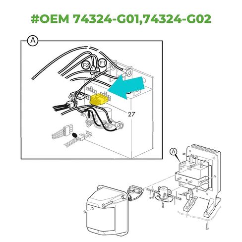 10L0L Golf Cart Control Wiring Harness for EZGO Electric & Gas TXT PDS Models 36V/48V, Replaces OEM 74324-G01 74324-G02 in Kuwait