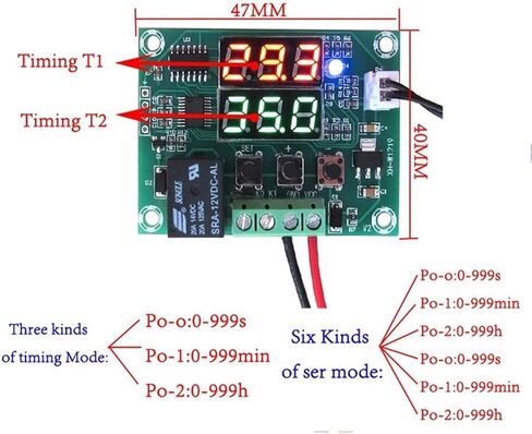 2Pcs XH-W1219 Dual LED Digital Display Thermostat Temperature Controller Regulator Switch Control Relay Sensor Module in Saudi Arabia