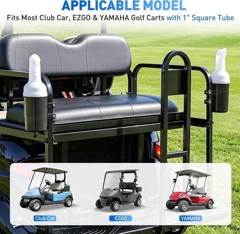 زجاجة رمل عربة الجولف مع حامل، زجاجة رمل الجولف لموديلات نادي السيارات/EZGO/Yamaha مع دعامة أنبوبية 1 بوصة، بدون حفر بسعة كبيرة وسهلة التركيب، قطعة واحدة in Kuwait