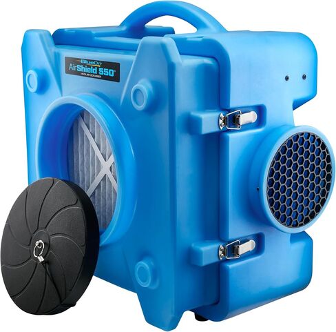 BlueDri Air Shield 550 HEPA Air Scrubber, Water Damage Restoration Equipment Air Purifier, Covers 1400 Sq. Ft, Daisy Chain Capable, For Commercial Use, Blue, BD-AS-550 in Kuwait