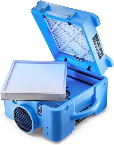 BlueDri Air Shield 550 HEPA Air Scrubber, Water Damage Restoration Equipment Air Purifier, Covers 1400 Sq. Ft, Daisy Chain Capable, For Commercial Use, Blue, BD-AS-550 in Kuwait