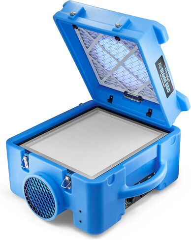BlueDri Air Shield 550 HEPA Air Scrubber, Water Damage Restoration Equipment Air Purifier, Covers 1400 Sq. Ft, Daisy Chain Capable, For Commercial Use, Blue, BD-AS-550 in Kuwait