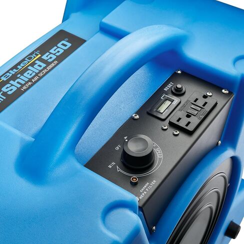BlueDri Air Shield 550 HEPA Air Scrubber, Water Damage Restoration Equipment Air Purifier, Covers 1400 Sq. Ft, Daisy Chain Capable, For Commercial Use, Blue, BD-AS-550 in Kuwait