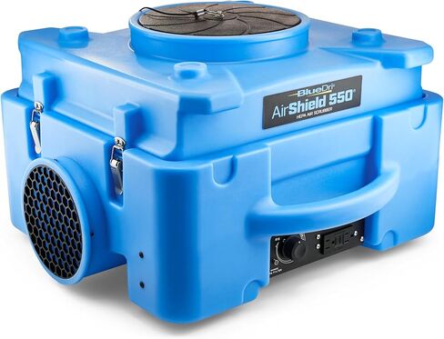 BlueDri Air Shield 550 HEPA Air Scrubber, Water Damage Restoration Equipment Air Purifier, Covers 1400 Sq. Ft, Daisy Chain Capable, For Commercial Use, Blue, BD-AS-550 in Kuwait