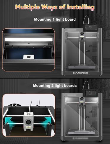 ترقية طقم إضاءة LED مغناطيسي 24 فولت متوافق مع Flashforge AD5M AD5M Pro AD5X، قطعتان | شرائط إضاءة LED مغناطيسية ذات تصميم تيار ثابت 24 فولت in Kuwait