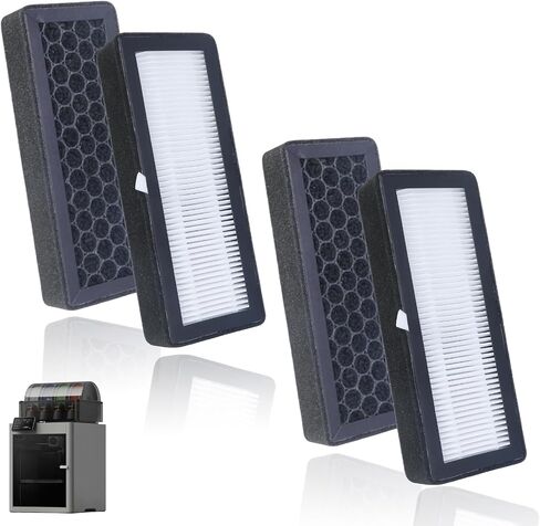 4 عبوات من فلتر الهواء الكربوني المنشط HEPA 13 متوافق مع طابعة BambuLab P2S ثلاثية الأبعاد، فلتر بديل طويل لمرشح P2S، PM2.5 والتحكم في المركبات العضوية المتطايرة إلخ in Kuwait