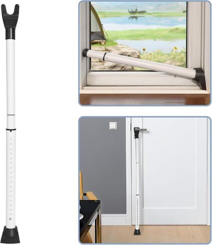 Upgraded Multi-Functional Door Security Bar & Sliding Windows Bar,Adjustable Heavy Duty Stoppers Jammer for Apartment,Home, Hotel Room in Kuwait
