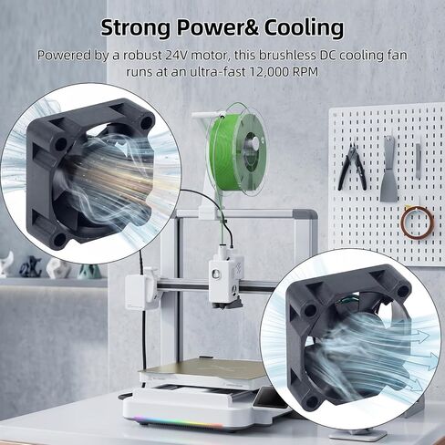 ترقية تصميم مروحة Hotend للطابعة Sparkx-i7 ثلاثية الأبعاد: مجموعة مروحة محرك الطارد 2 PACS 24 فولت محمل كروي مزدوج بالإضافة إلى مبرد هيدروليكي لتدفق الهواء العالي وتبديد الحرارة، تشغيل هادئ in Kuwait