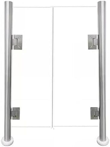 Industrial Swing Gate for Supermarkets & Warehouses, Safety Entrance Guardrail with Automatic Closing, Metal Universal Design (31.5x27.6 in) - Ideal for Libraries & Stores in Kuwait