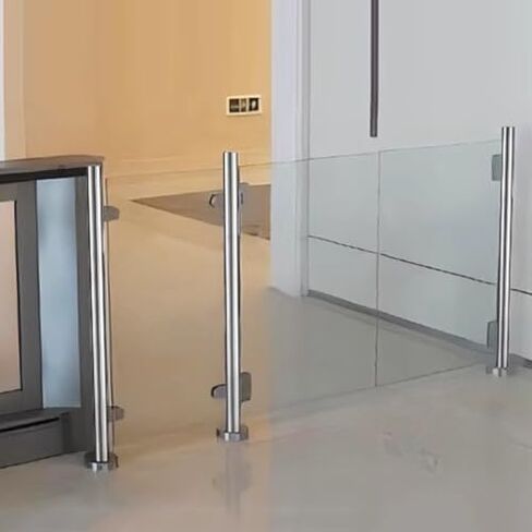 Industrial Swing Gate for Supermarkets & Warehouses, Safety Entrance Guardrail with Automatic Closing, Metal Universal Design (31.5x27.6 in) - Ideal for Libraries & Stores in Kuwait