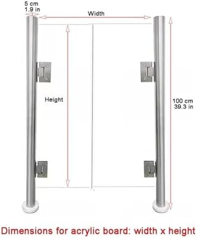 Industrial Swing Gate for Supermarkets & Warehouses, Safety Entrance Guardrail with Automatic Closing, Metal Universal Design (31.5x27.6 in) - Ideal for Libraries & Stores in Kuwait