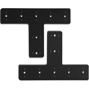 T Post Bracket 2PCS، لوحة إصلاح مسطحة T للخشب 4 × 4،6 × 6، دعامة شعاع T مطلية بمسحوق أسود للخدمة الشاقة، عمود على شكل T لموصلات الشعاع in Kuwait