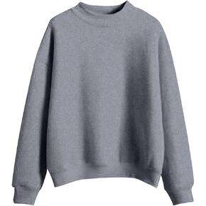 Womens Mock Neck Sweatshirt Plain Crewneck Sweatshirts Mockneck Sweatshirt Long Sleeve Fall Fleece Pullover Tops in Kuwait