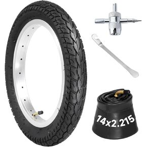 yeesport 14x2.125/54-254 E-Bike Tire Tube Set, 14x2.125 Bike Tire 14 inch | 14 inch bike tire with bent valve inner tube includes metal tire lever & valve tool for e-bikes, bikes and electric scooters in Saudi Arabia
