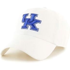 Officially Licensed Kentucky University Classic UK White/Blue Hat Adjustable Wildcats Embroidered Team Logo Relaxed Fit Clean Up Sports Ball Cap in Kuwait