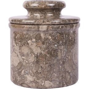 Butter Crock With Lid- Marble Butter Keeper Crock- Classic Butter Bowl- Stylish French Butter Keeper - Purely Handcrafted Natural Marble - (Gray Oceanic) in Kuwait
