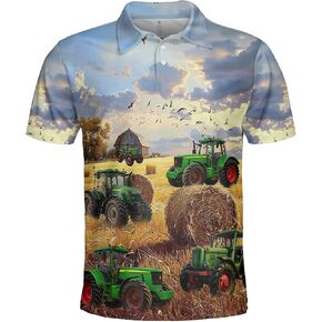 قمصان بولو المزرعة للرجال - قمصان Farmhouse Golf Moisture Dry Fit قصيرة الأكمام S43 in Kuwait