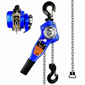 Lever Chain Hoist 1650LBS Capacity 10FT Manual Ratchet Chain Puller Hoist with 2 Hooks for Open-Air and Unpowered Operations (1650LBS 10FT) in Kuwait