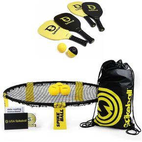 مجموعة ألعاب Spikeball 3-Ball الأصلية Roundnet مع حزمة ملحقات Spikepaddle المكونة من 4 قطع in Kuwait