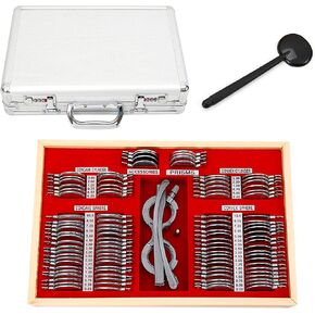 104Pcs Optical Trial Lens Set,Optometry Optical Trial Lens Kit Test Metal Trial Frame Set w/Case Box in Kuwait