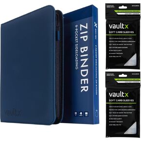 Vault X 9 Pocket Exo-Tec Zip Binder أزرق + 400 حزمة هدية بأكمام قرش in Kuwait