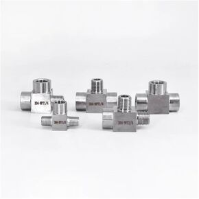 1 قطعة 1/8 "1/4" 3/8 "1/2" NPT أنثى ذكر تي شيرت 3 طرق SS 304 تركيب أنابيب الفولاذ المقاوم للصدأ موصل الفاصل كتلة الضغط العالي (BSP، FEMALE-MALE-MALE_1/2") in Kuwait