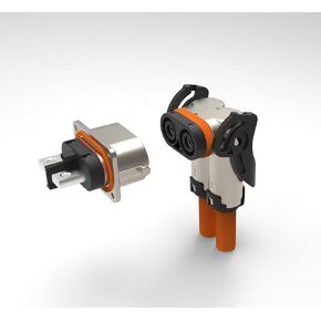 125A High Current HVIL Connector Voltage Interlock 2 Pin 6mm Right Angled Plug and Straight Socket Metal Shell 10CM in Kuwait