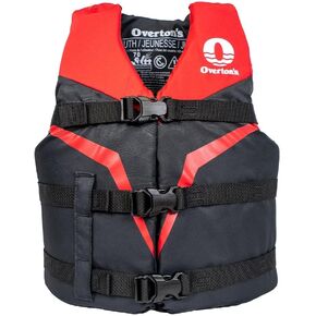 سترة التعويم الشبابية من Overton - سترة نجاة من النوع الثالث معتمدة من USCG للأطفال (50-90 رطلاً)، مادة نايلون متينة مع أبازيم سريعة الفك لملاءمة آمنة in Kuwait