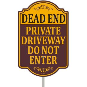 Dead End Private Driveway Do Not Enter Signs No Entry 18" x 12" With 35" Long Metal Road Traffic Stake With Stand Aluminum Outdoor Use Yard in Saudi Arabia