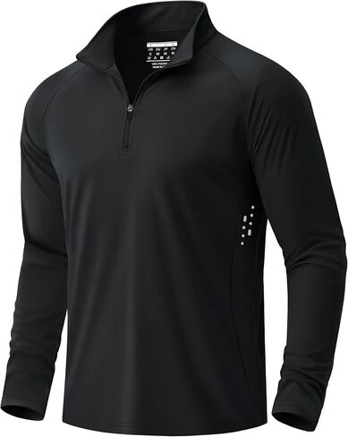 MAGCOMSEN Mens Long Sleeve Quarter Zip Pullover Sun Shirts | UPF 50+ Shirts, Hiking, Fishing, Gym, Running, Rash Guard Shirt in Kuwait