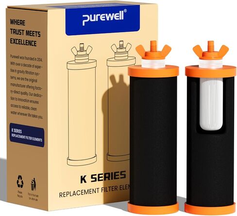فلاتر Purewell PF-3-FL السوداء المكونة من 4 مراحل لتقليل الكربون والفلورايد، متوافقة مع أنظمة تصفية المياه Berlkey® Big+، ProOne® Big+ Gravity وأنظمة Purewell (عبوتان، سلسلة K) in Kuwait