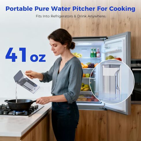 فلتر مياه فون ووتر C5-Blue للتناضح العكسي للكونترتوب، نظام RO ساخن وبارد مع 2 أباريق - 3 ثوان ساخنة فورية، ترشيح 7 مراحل، NSF/ANSI 372,42,58، 3:1 نقي للتصريف - حزمة in Kuwait