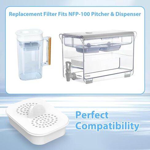 3 عبوات من الفلتر البديل لجميع فلاتر تنقية المياه من Nakii® NFP-100، تقلل من مادة PFOA/PFOS والكلور 150 جالون أو تدوم 3 أشهر، فلاتر تنقية المياه الممتازة، متوافقة مع أباريق Nakii® in Kuwait