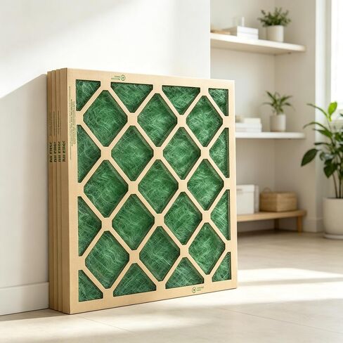 Nested Glass MERV 1 Furnace Air Filter 4 Count HVAC Replacement Filter | 16x25x1 air filter, UL Class 2 spun glass air filter, integrated chipboard frame, nested storage, protects HVAC units in Kuwait
