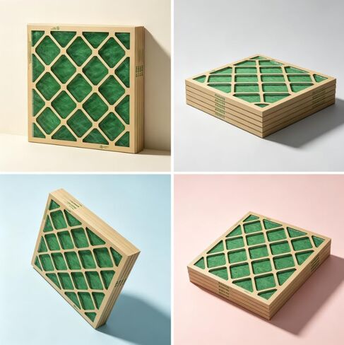 Nested Glass MERV 1 Furnace Air Filter 4 Count HVAC Replacement Filter | 16x25x1 air filter, UL Class 2 spun glass air filter, integrated chipboard frame, nested storage, protects HVAC units in Kuwait