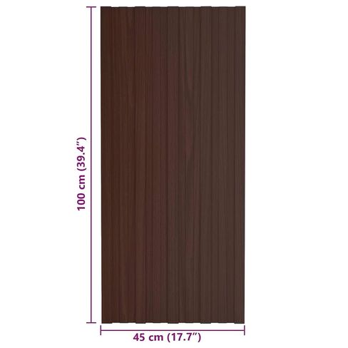 12 Pcs Galvanized Steel Roof Panel Set, Brown Metal Roofing Sheets for Sheds and Garages, 39.37 x 17.72 Inch Durable Corrugated Metal Roofing Panels in Kuwait