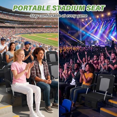 Stadium Seats with Back Support & Armrests,Portable Bleacher Chairs for Football Games & Events,Sports,Concerts,Outdoor Use,Comfortable in Kuwait