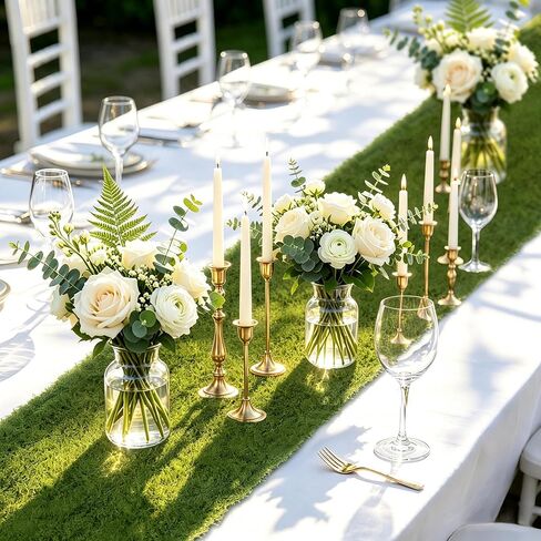 Artificial Moss Table Runner 4" x 47" for Wedding Party Decor, Fairy Garden Crafts, DIY Enchanted Forest Centerpiece, Rustic Home Table Decoration(10cm x 120cm) in Kuwait