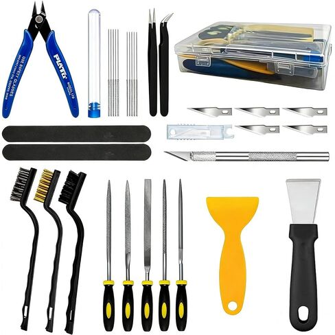 Precision 3D Printer Tool Kit, 30 PCS Model Cleaning & Finishing Set with Needle Files, Cleaning Needles, Precision Trimming Tool, Tweezers, Scrapers & Brushes for 3D Print Post Processing in Kuwait