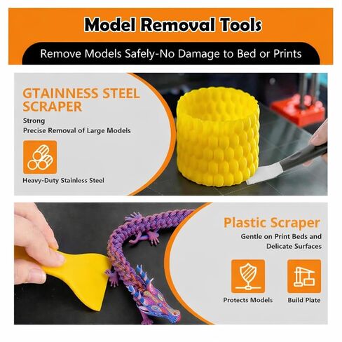 Precision 3D Printer Tool Kit, 30 PCS Model Cleaning & Finishing Set with Needle Files, Cleaning Needles, Precision Trimming Tool, Tweezers, Scrapers & Brushes for 3D Print Post Processing in Kuwait