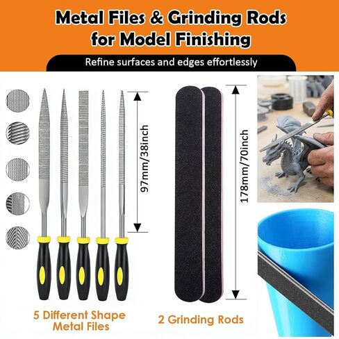 Precision 3D Printer Tool Kit, 30 PCS Model Cleaning & Finishing Set with Needle Files, Cleaning Needles, Precision Trimming Tool, Tweezers, Scrapers & Brushes for 3D Print Post Processing in Kuwait
