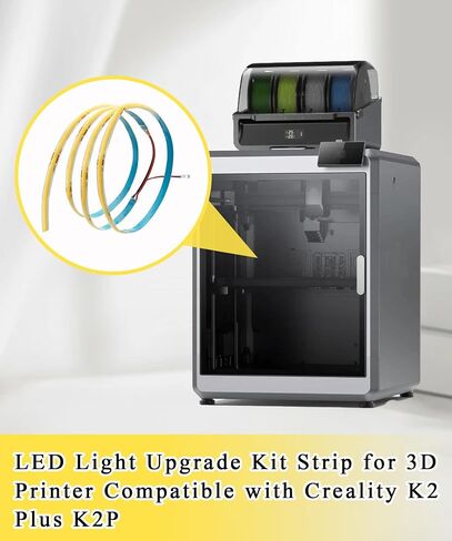 مجموعة استبدال شريط إضاءة LED للطابعة ثلاثية الأبعاد تناسب Creality K2 Plus K2P | شريط إضاءة LED ذاتي اللصق أبيض ساطع 24 فولت 6500 كيلو، التوصيل والتشغيل in Kuwait
